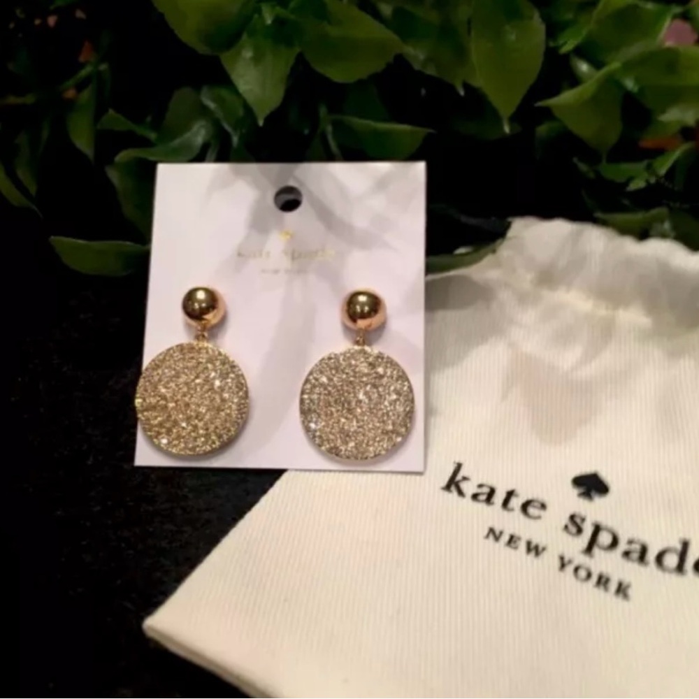 Kate Spade Goldtone Pave Disc Drop Earrings